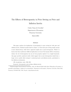The Effects of Heterogeneity in Price Setting on Price and Inflation