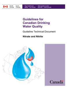 Guidelines for Canadian Drinking Water Quality