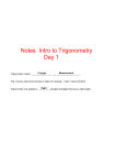 Notes Intro to Trigonometry Day 1