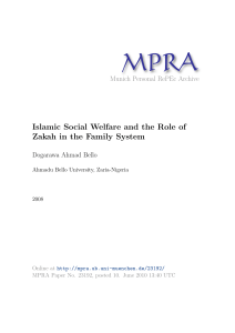 Islamic Social Welfare and the Role of Zakah in the Family System