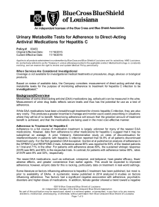 Urinary Metabolite Tests for Adherence to Direct
