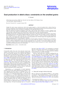 Dust production in debris discs: constraints on the smallest grains