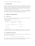 1 Introduction 2 Algebraic Manipulation