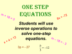 One step equations PPT