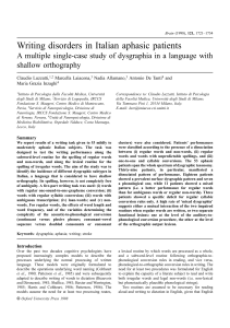 Writing disorders in Italian aphasic patients