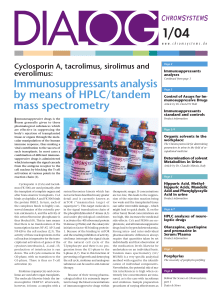 Immunosuppressants analysis by means of HPLC