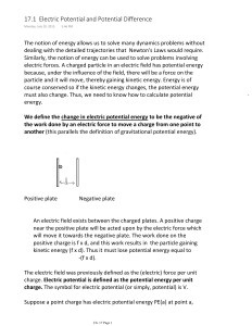 17.1 Electric Potential and Potential Difference