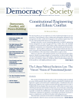 Constitutional Engineering and Ethnic Conflict