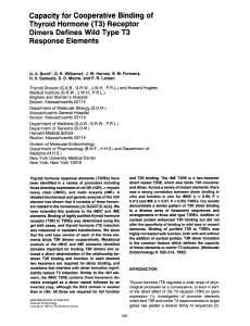 (T3) Receptor Dimers Defines Wild Type T3 Response Elements