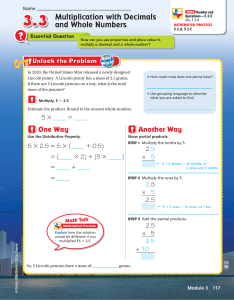 3.3, Multiplying Decimals with Whole Numbers