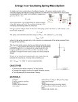 Energy in Simple Harmonic Motion