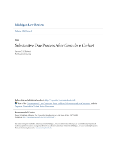 Substantive Due Process After Gonzales v. Carhart