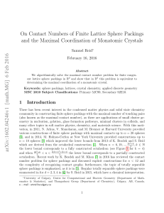 On Contact Numbers of Finite Lattice Sphere