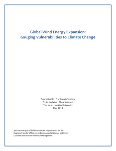 A review of global wind energy expansion and a climate change