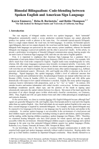 Bimodal Bilingualism - Cascadilla Proceedings Project
