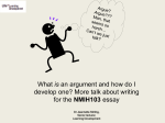 What is an argument and how do I develop one? More talk about