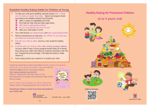 Healthy Eating for Preschool Children (2 to 5 years old)
