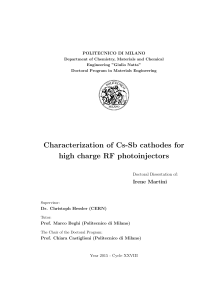 Characterization of Cs-Sb cathodes for high charge RF