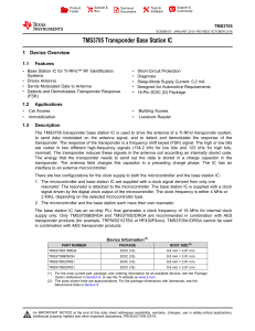 TMS3705 Transponder Base Station IC (Rev. D)