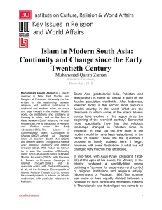Islam in Modern South Asia: Continuity and Change since the Early