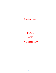 Section –A FOOD AND NUTRITION