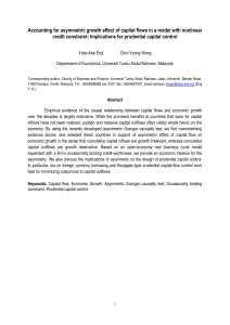 Accounting for asymmetric growth effect of capital flows in a model