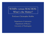 WIMPs versus MACHOS