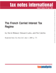The French Carried Interest Tax Regime