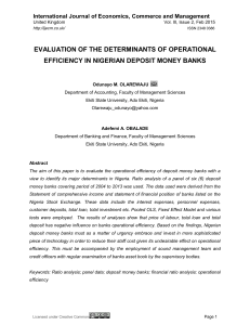 evaluation of the determinants of operational efficiency in