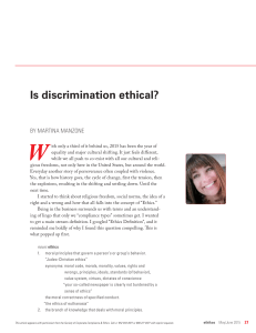 Is discrimination ethical? - Society of Corporate Compliance and