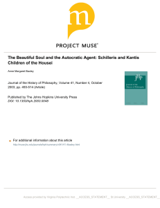 The Beautiful Soul and the Autocratic Agent: Schilleris