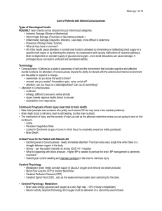 Care of Patients with Altered Consciousness Types of Neurological