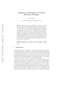 Arithmetic in Metamath, Case Study: Bertrand`s Postulate