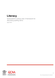 Literacy: Queensland`s Literacy test