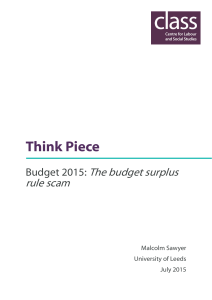 The budget surplus rule scam - Centre for Labour and Social Studies