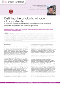 Defining the anabolic window of opportunity