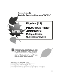 Massachusetts Tests for Educator Licensure (MTEL )