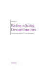 Rationalizing Denominators