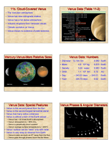 11b. Cloud-Covered Venus Venus Data (Table 11