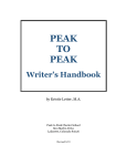 Peak to Peak Writer`s Handbook