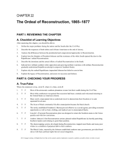 The Ordeal of Reconstruction, 1865–1877