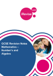 GCSE Revision Notes Mathematics – Number`s and Algebra
