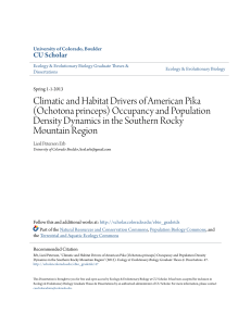 Climatic and Habitat Drivers of American Pika