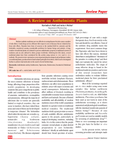 A Review on Anthelmintic Plants