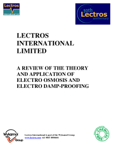 A Review of the Theory of Electro Osmotic