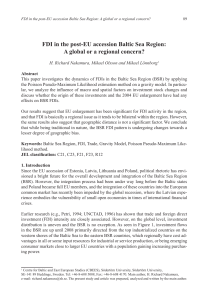 FDI in the post-EU accession Baltic Sea Region: A global or a