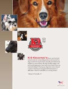 K-9 Kraving`sfrozen raw food and natural treats are outstanding