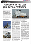 `Fixed price` versus `cost plus` Defence contracting
