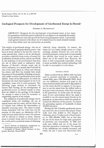 Geological Prospects for Development of