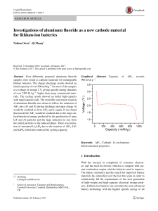 Investigations of aluminum fluoride as a new cathode material for